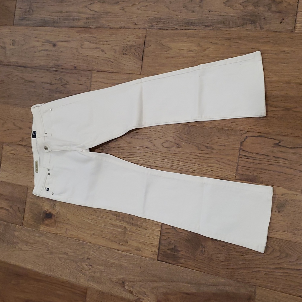 AG Adriano Goldschmied Petite Bootcut White Jeans
